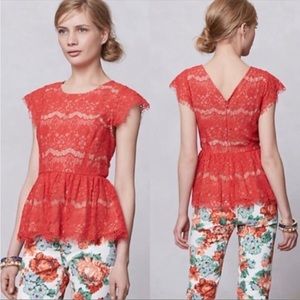 Maeve Peplum lace top